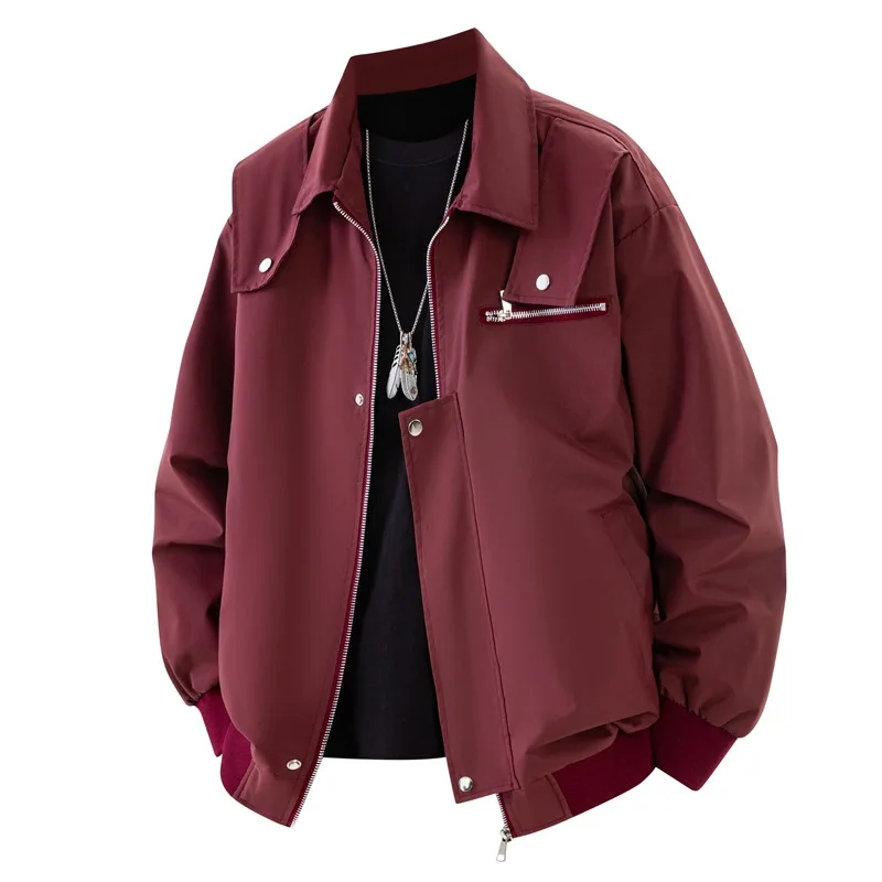 2026 Spring and Autumn New Bomber Jacket Men's Solid Color Coat