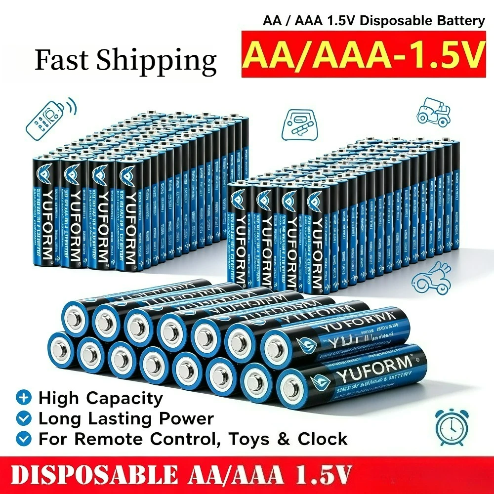 1-60PCS AA AAA LR6 LR03 AM3 AM4 1.5V Alkaline Dry Battery Leak Resistant For Remote Mouse Keyboard Toy Camera Flash Game