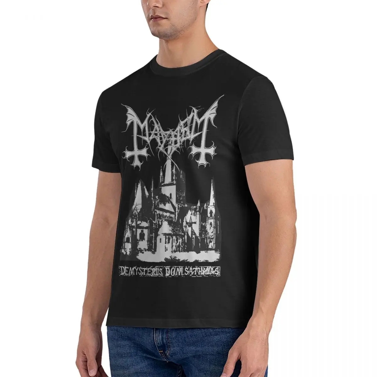 Norway Band - Original Logo - Fanart - De Mysteriis Dom Sathanas T Shirt Men's Pure Cotton Cool T-Shirt Crewneck Mayhem Tee