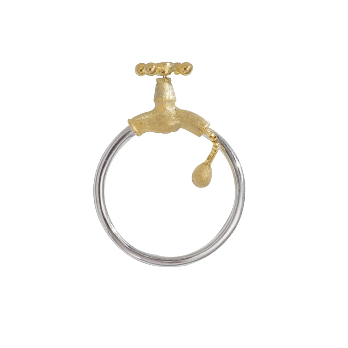 Creative and Funny Dual Color Rotating Faucet Opening Ring with Dripping Water, New Fashion and Cute Jewelry image 5
