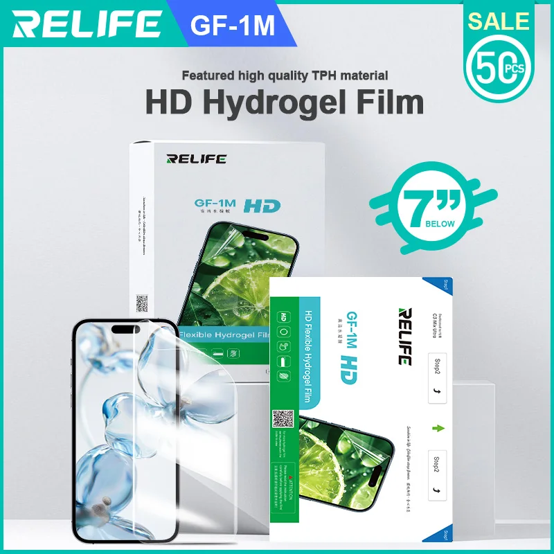 RELIFE GF-1M GF-5MS GF-6M GF-7MU GF-8M HD/Privacy/UV Hydrogel Film Protecting Phone Screen Applicable to C3 Mix Ultra