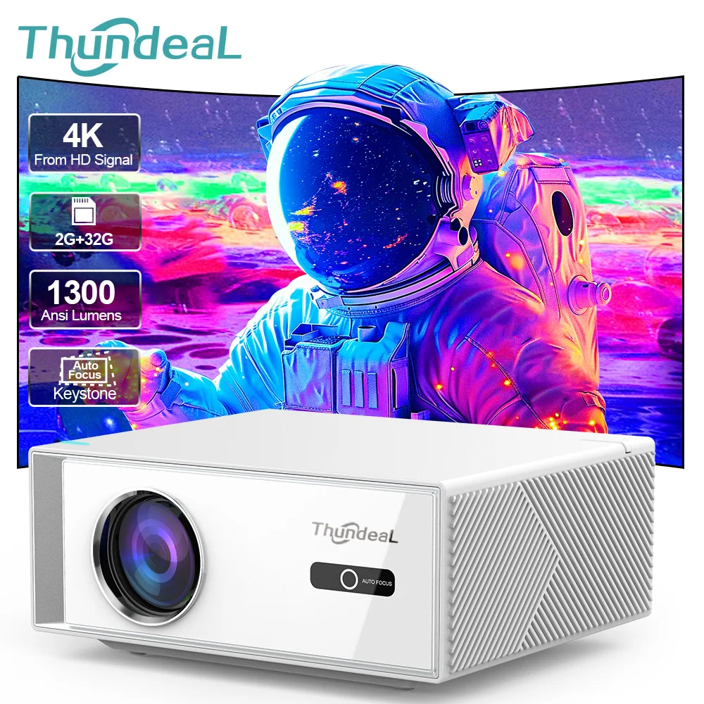 ThundeaL TD95W Android-проектор Full HD 1080P WiFi 2K 4K Домашний кинотеатр Портативный Smart TV Видео Кино встречи Светодиодный проектор TD95