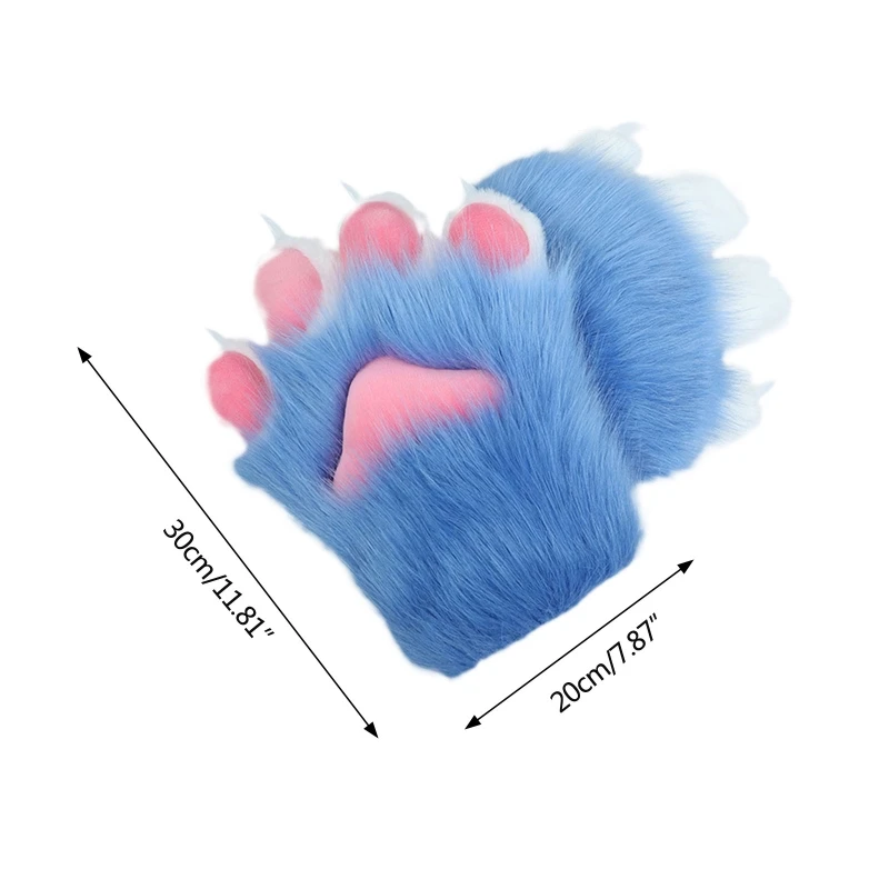 2 PCS Plush Cartoon Nails Claws Gloves Cosplay for Cat Paw Mittens for Cosplay P