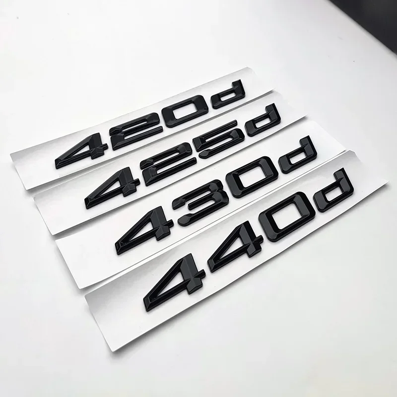 

ABS Chrome Black Logo 416d 420d 425d 428d 430d 435d 440d Letters Emblem Car Trunk Sticker For BMW F32 F36 G26 Auto Accessories