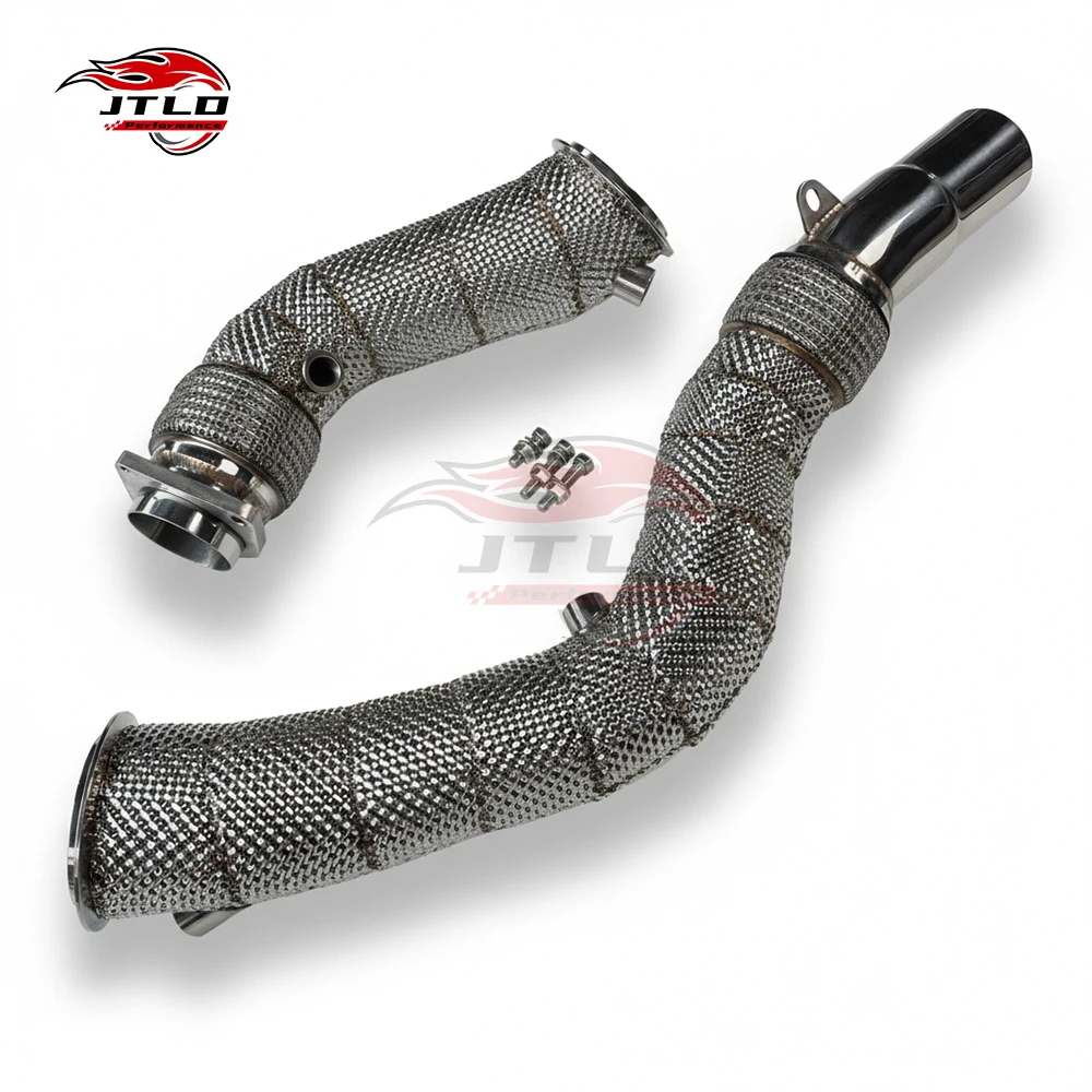 Performance S55 Exhaust Downpipe Kit for BMW M3 F80 M4 F82 F83 2014-2020 Catless Turbo Pipe With Advanced Thermal Shield