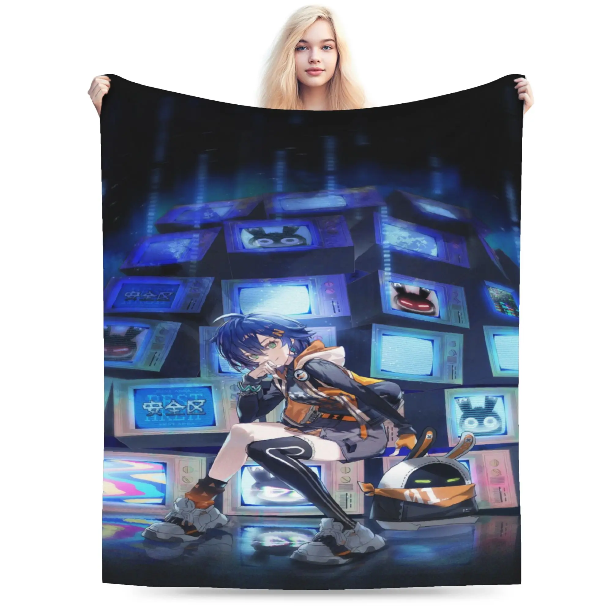 Comfortable Zenless Zone Zero Blanket Stuff Sofa Decorative  Blanket Throw Ultra-Soft Flannel for Travel