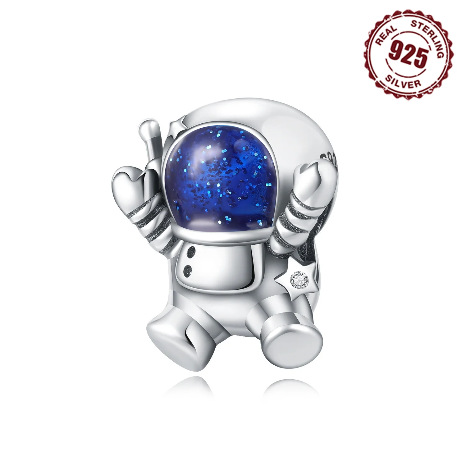 S925 Sterling Silver Cute Astronaut Bead Bracelet Charms For Women Birthday Fine Jewelry Party Gifts DIY Accessories