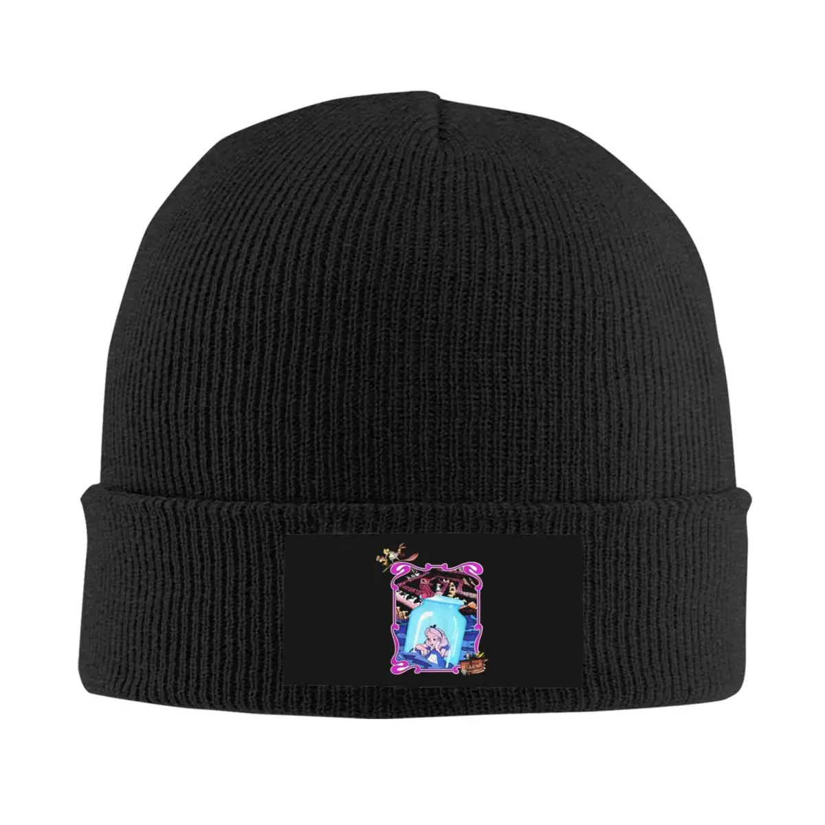 Gorros personalizados de Alicia en el país de las Maravillas, gorros Unisex de punto cálidos para invierno, gorros de Manga para hombres y mujeres para adultos, gorros de esquí al aire libre