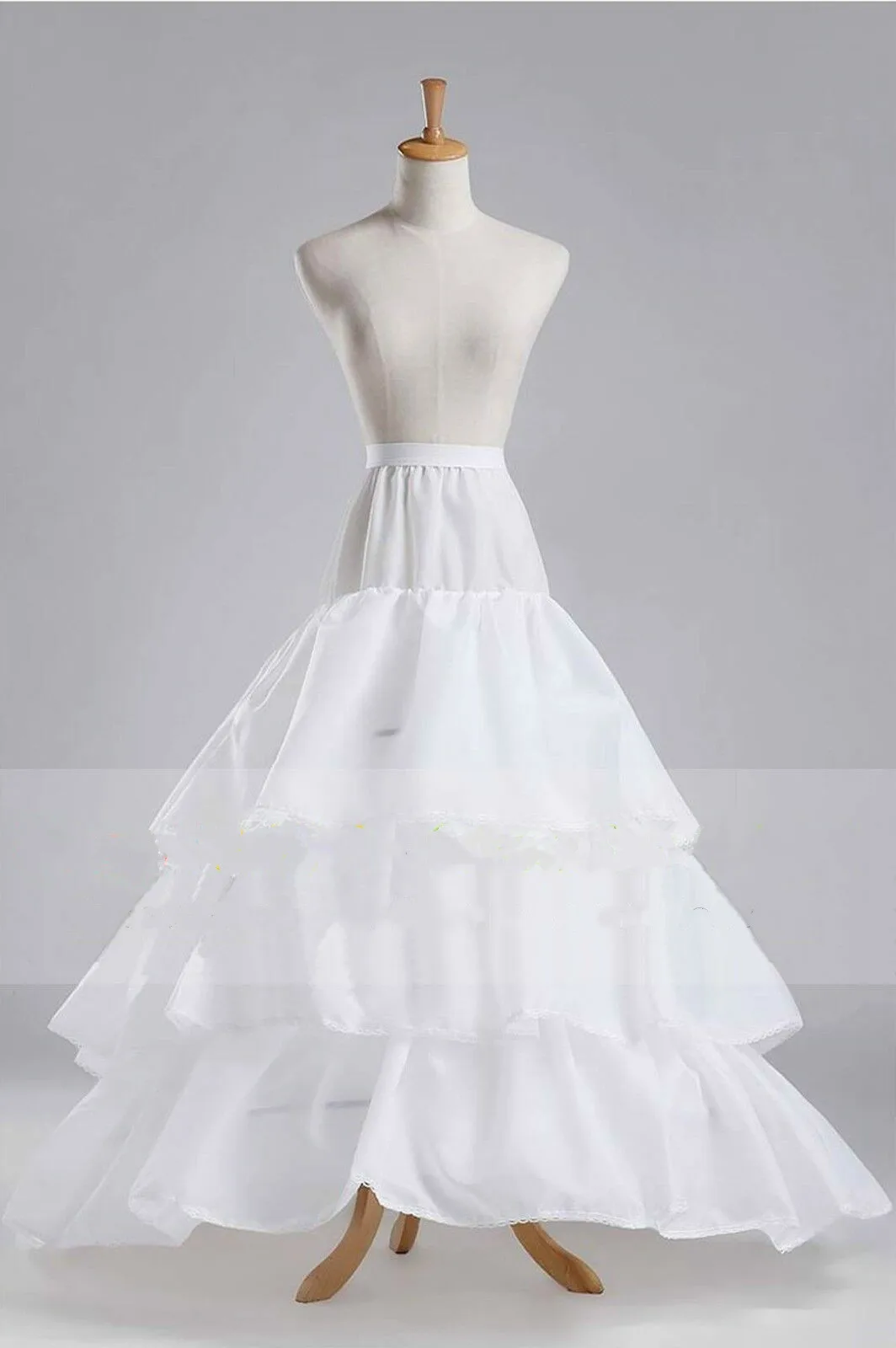 สีขาว2 HOOP/3 HOOP Chapel Train งานแต่งงานโปรโมชัน Crinoline Petticoat Slips