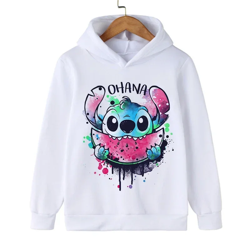 Nuevo en Disney Stitch Sudadera con capucha niños ropa de dibujos animados chico niña niño Lilo y Stitch sudadera con capucha bebé Casual Top