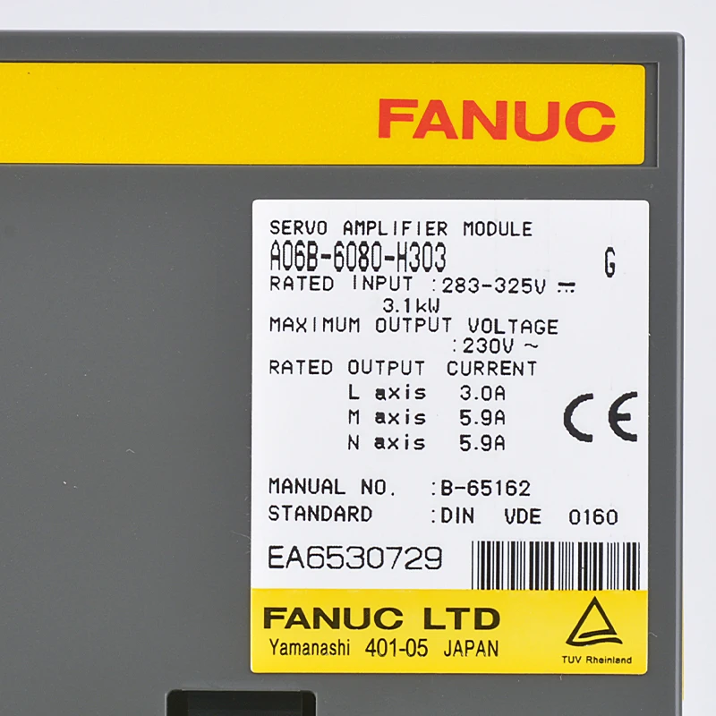 Japon original Fanuc Servo Motor Drive AMPLIFICATEUR A06B-6080-H303