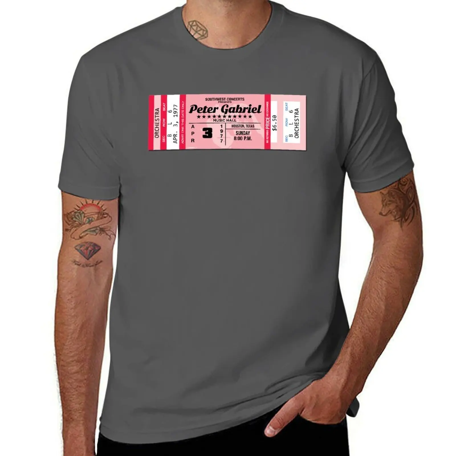 

GABRIEL ROCK CONCERT - TICKETS PETER CLASSIC T-Shirt Summer Casual Loose T-Shirt