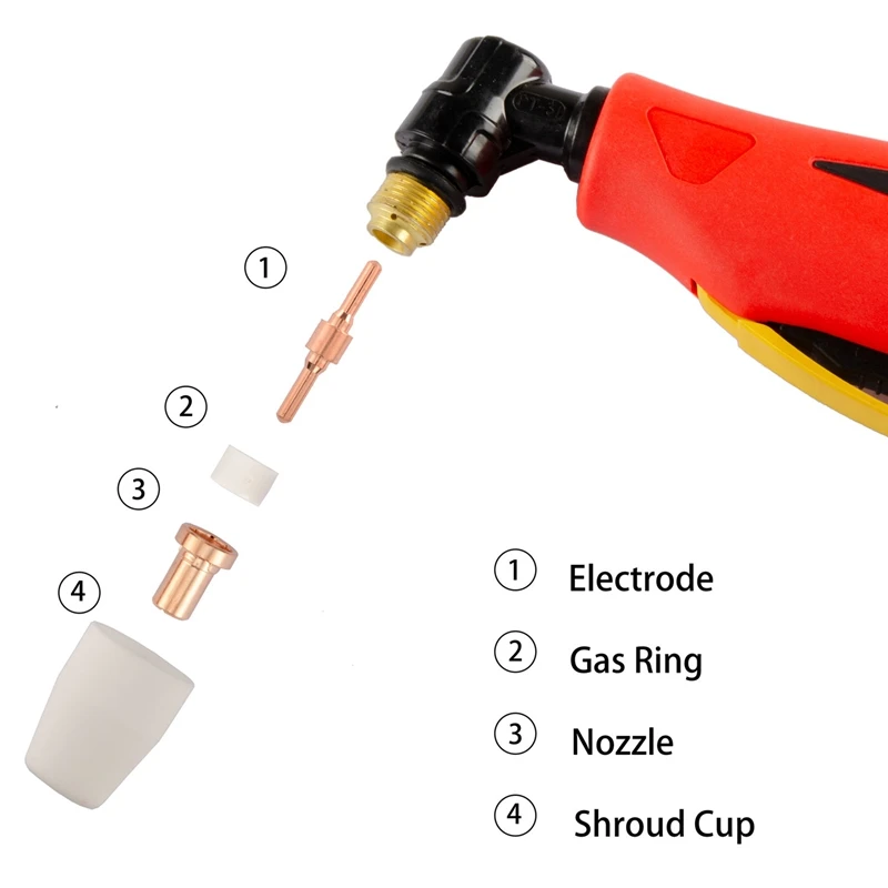 150Pcs PT31 LG40 Plasma Cutter Electrode Tips Cup Extended Consumables Kit For PT-31 CUT40 CUT50 HYC50D PLC50D HYC410