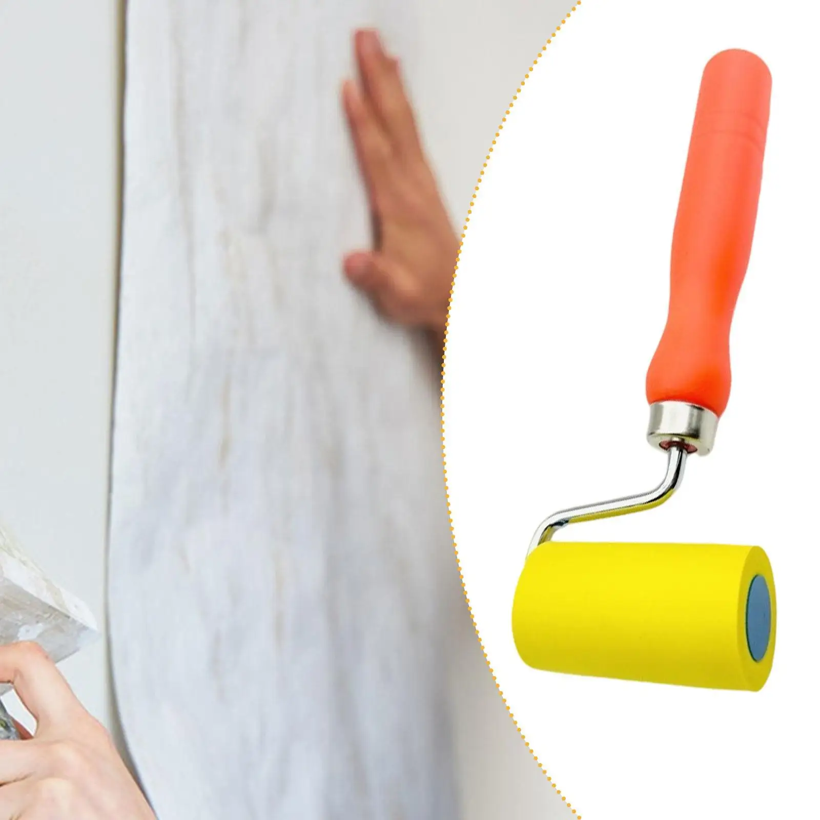 Wallpaper Seam Roller Small Sponge Flat Roller Handheld Smoothing Tool for Narrow Areas and Embossed Corners