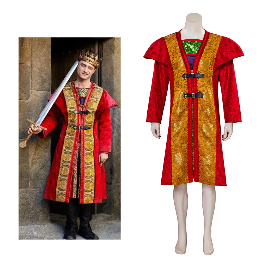 

Miracle Workers Craig Bog Season 3 Prince Cosplay Red Jacket Medieval Roman Prince Red Dress Outfits Halloween Costumes