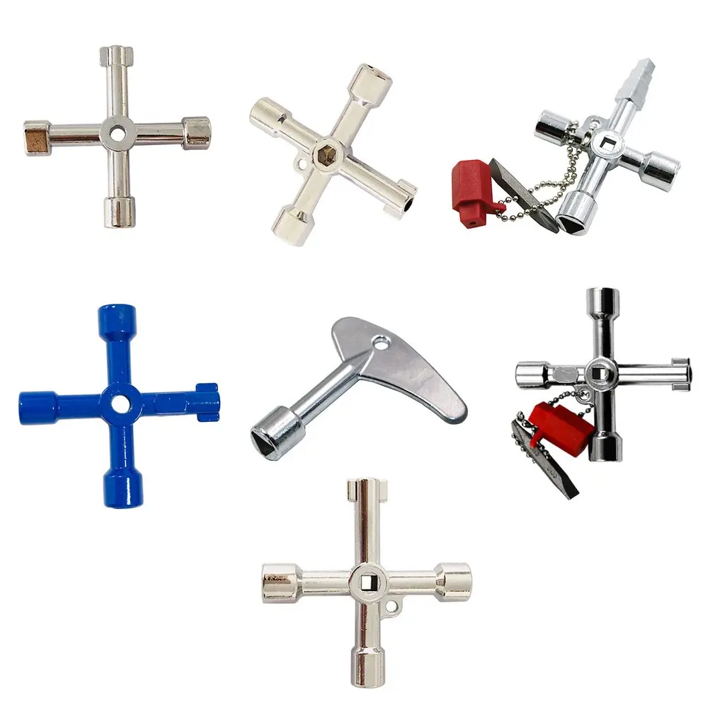 Multifunction 4 Ways Universal Triangle Wrench Key Plumber Keys Triangle For Gas Electric Meter Cabinets Bleed Radiators