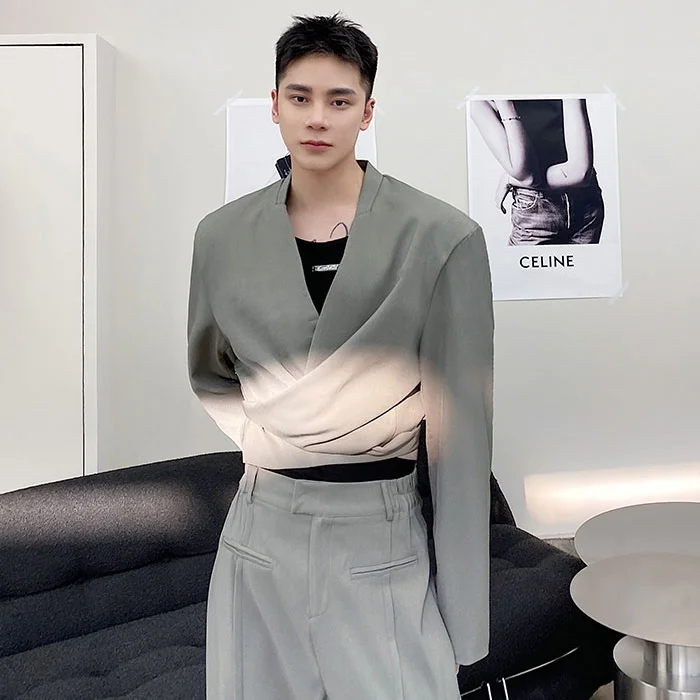 

Ultra-ort Sa Suit Jaet ex Lazy Sle High-End Faion No-Button Korean Sle Long Sve Spring Casual Wear