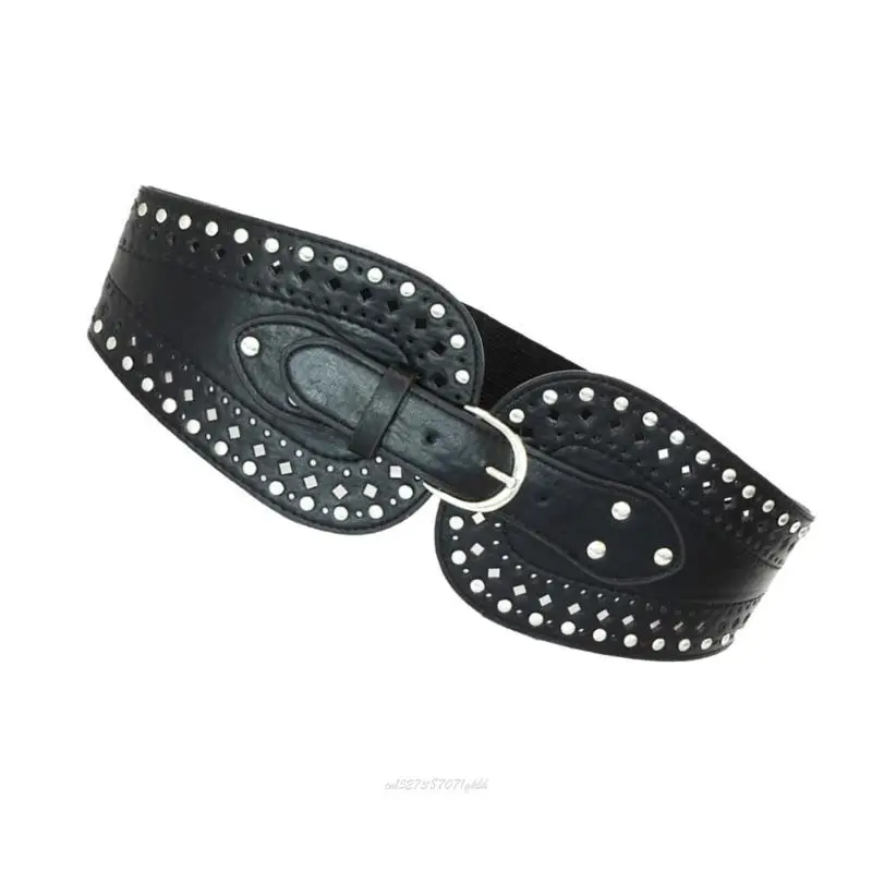 X5XA حزام خصر عريض مريح للشباب عصري حزام خصر مرن أنيق لملابس أنيقة #1