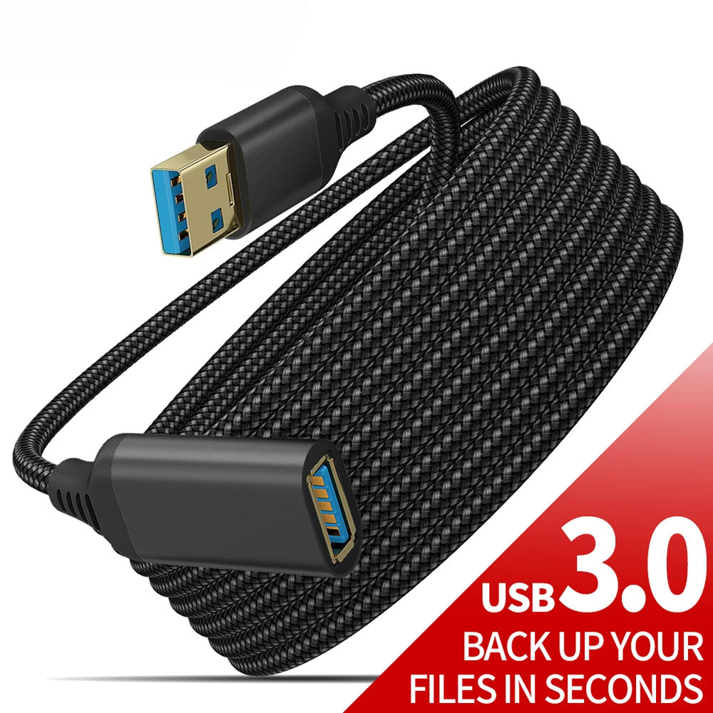 USB 3.0 Extension Cable 0.5 1 2 3 5 Meter Fast Transfer for Smart TV Xbox One SSD PC Laptop Camera Printer Extension Charge Cord