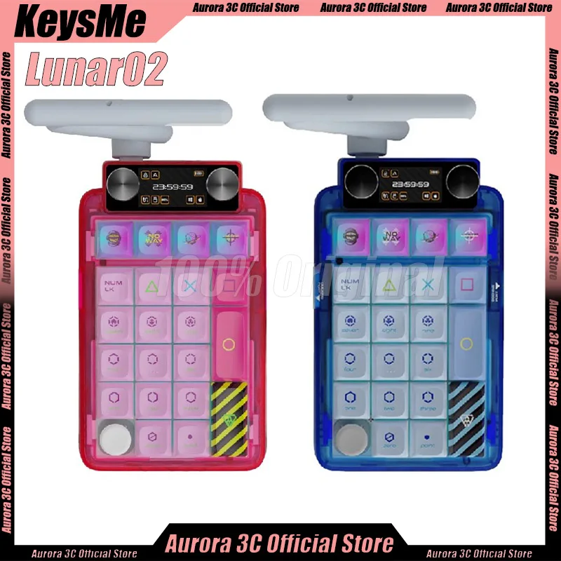 

KeysMe Lunar02 Mini Mechanical Keypad 21 Keys 2.4G Bluetooth Keyboard RGB Customization Keypad Hot-Swap Numpad Keyboard For PC