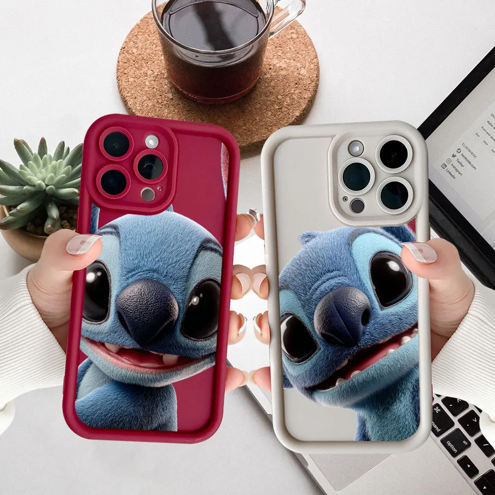 Funny Disney Lilo & Stitch Phone Case For Redmi Note 14 13 12 ProPlus 12s 11 10 9 9s Pro 4G 5G CqoueLiquid Silicone Cover Fundas