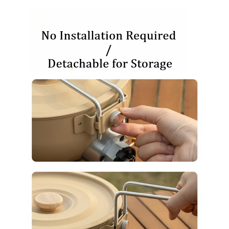 Outdoor Portable Cassette Gas Stove with All-in-One Pot, Multi-Purpose Cookware for Camping Fishing Picnic