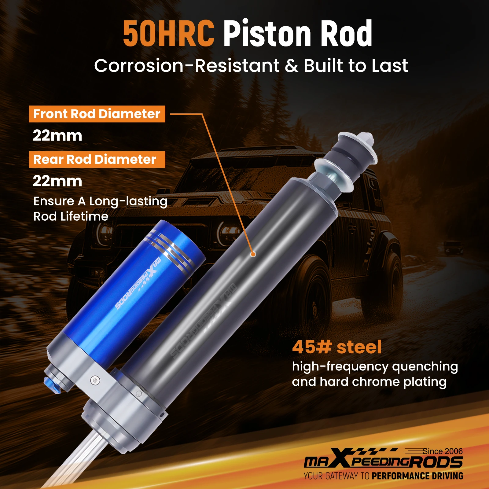 2-3.5 Inches Remote-Reservoir Front Off-Road Coilover Shocks For Ford F250 F350 4WD 2017-2025 F450 F550 2017-2019 ALL