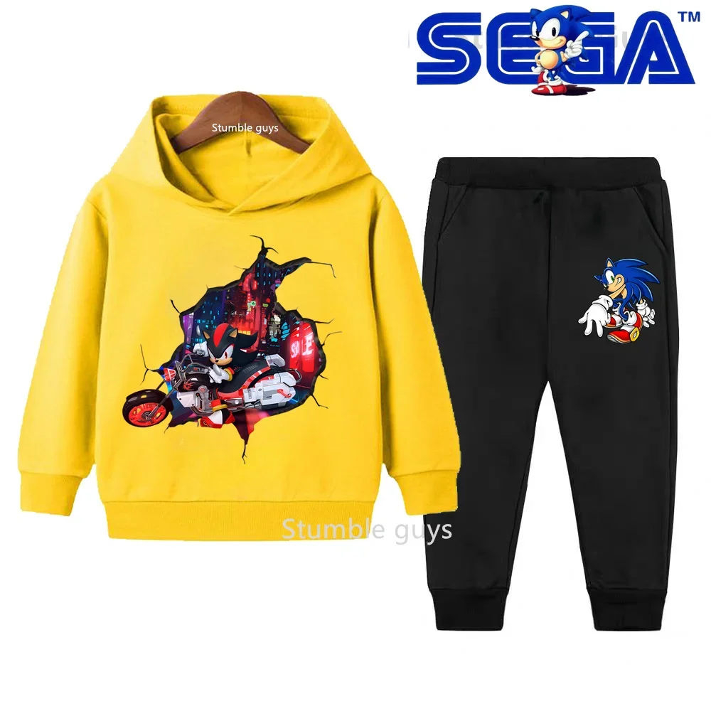 أطفال سونيك هوديي مجموعة الخريف الشتاء الفتيان ملابس الفتيات الدافئة عارضة البلوز Trucksuit نشط عارضة المحملة  #1