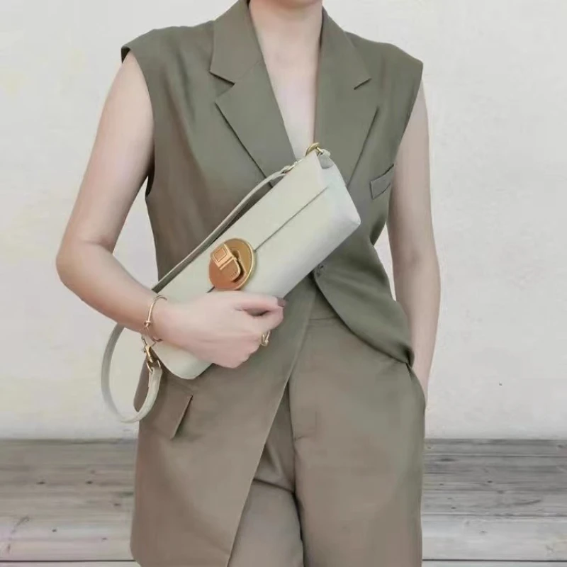 PECO New 2025 Fashion Baguette Bag Easy-to-carry Retro Crossbody Underarm Bag Niche Women's Bag