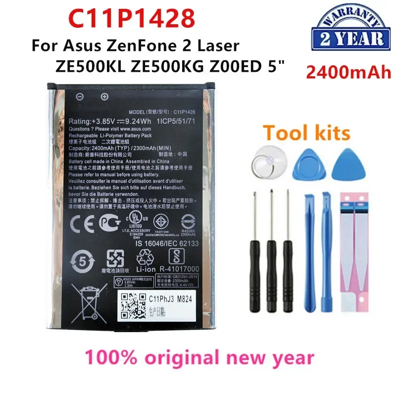 

100% Orginal C11P1428 2400mAh For Asus ZenFone 2 Laser ZE500KL ZE500KG Z00ED 5" Battery+Tools