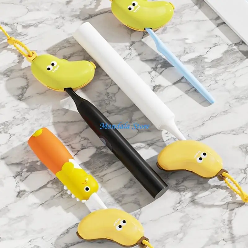

U2JC Plastic Banana Toothbrush Head Storage Case Bathroom Accessories For Kids Adults Portable Carrying Solution