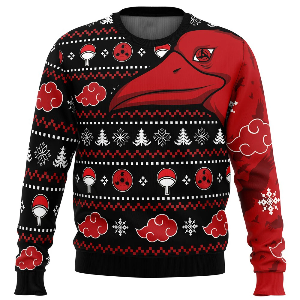Naruto Symbolic Crows Akatsuki Itachi Uchiha Adult Kids Crew Neck Sweatshirt Soft Comfy Relaxed-Fit Plus Size Autumn Winter
