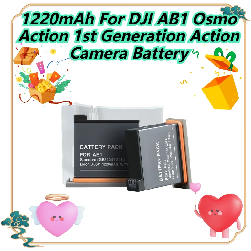 

1220mAh For DJI AB1 Osmo Action 1st Generation Action Camera Battery