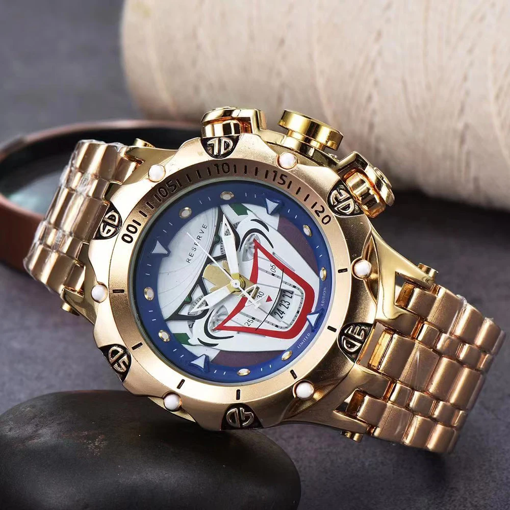 2024 Personalized Magician Pattern Watch Quartz Watch Large Plate Multi functional Alloy Strap Waterproof Quartz