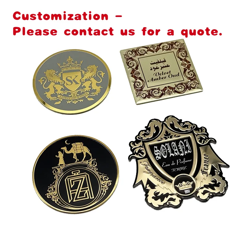 

custom.perfume sticker label embossed bottle etiquettes metalliques parfum metal perfume bottle sticker