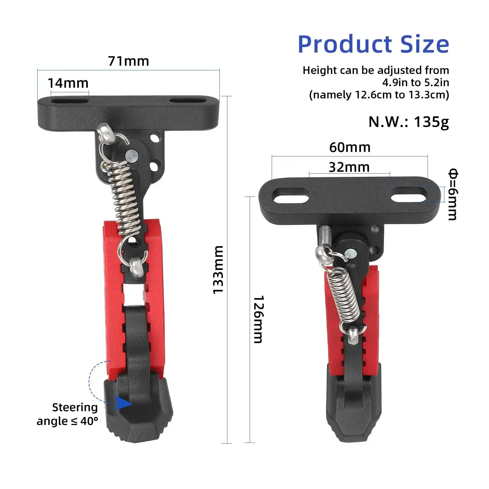 Ulip V2.0 Scooter Kickstand Foot Support Adjustable Side Parking Stand Accessories For Xiaomi 4 Series & Ninebot F20 F25 F30 F40