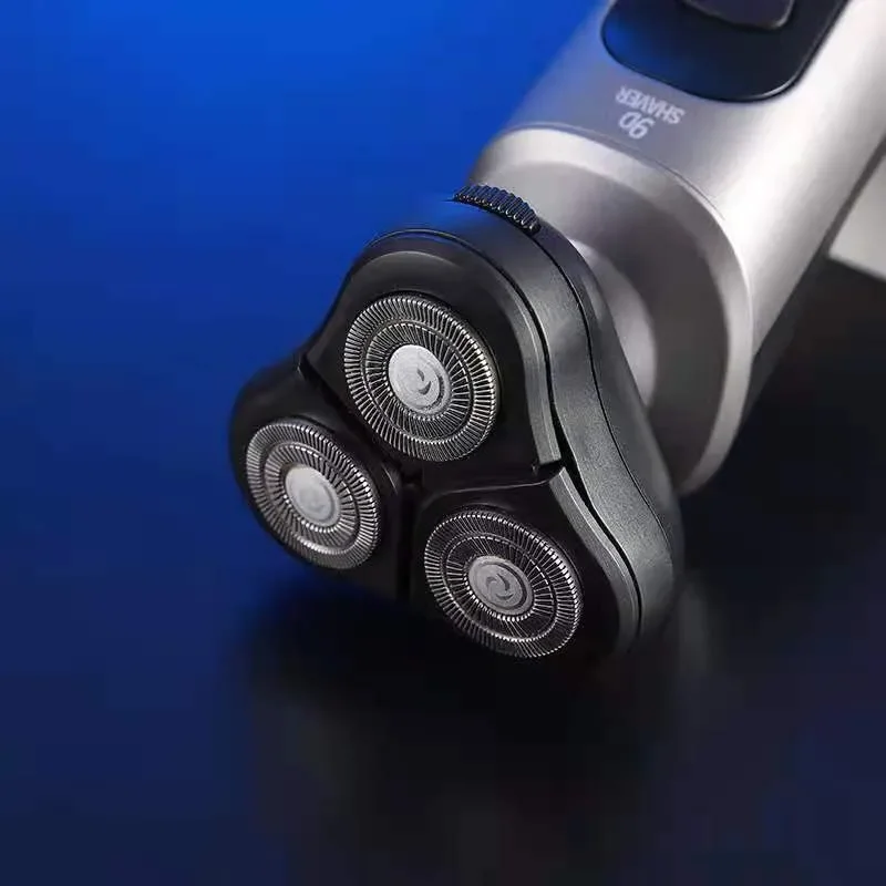 

9-осевая электробритва для мужчин — тройные гибкие головки, быстрая зарядка через USB-C, гипоаллергенная влажная/сухая борода и уход за головками