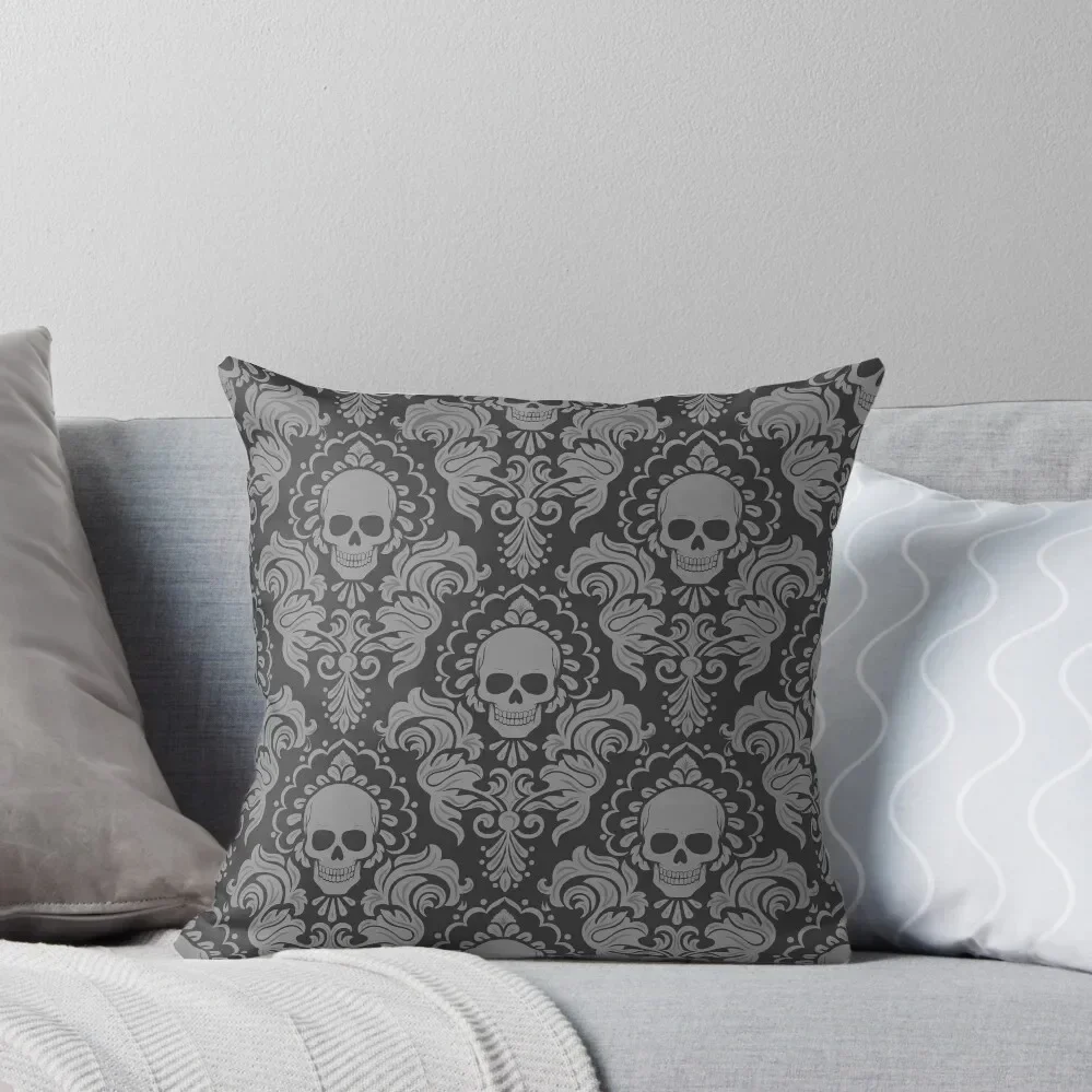 

Skull Damask Throw Pillow Sofa Covers Sofa Cushions Anime Christmas Cushion For Home pillow