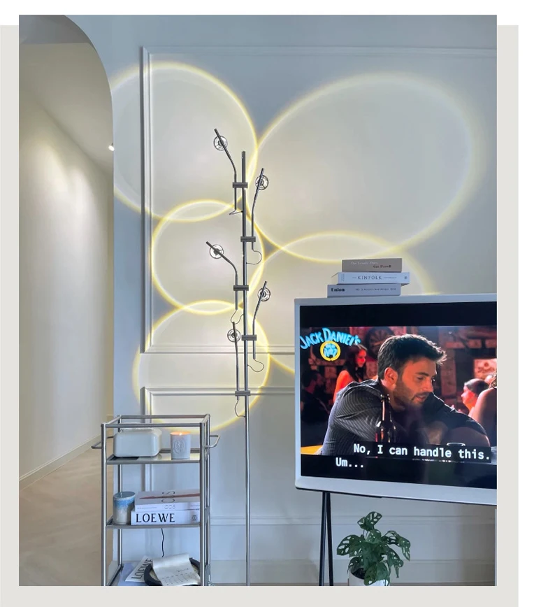 Modern Sunset Floor Lamp with 7 Colored Films & Angle Rotating, Mood Standing Lamp for Living Room Bedroom Hotel Decor Lighting