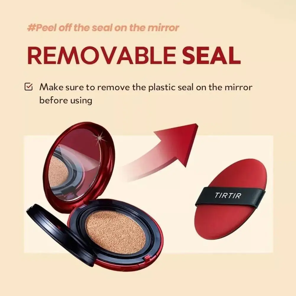 كريم أساس TIRTIR Cushion SPF50 PA+++ 72 ساعة يدوم طويلاً مقاوم للماء وتغطية عالية مكياج كوري أصلي