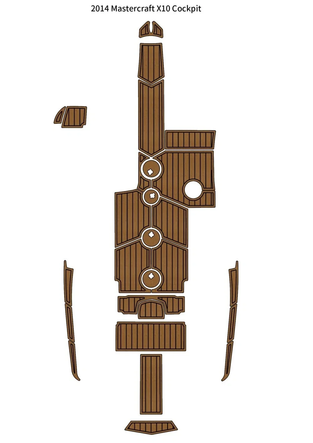 

2014 Mastercraft X10 Swim Platform Cockpit Pad Boat Customized EVA Foam Faux Teak Deck Floor Mat Boat Accessories