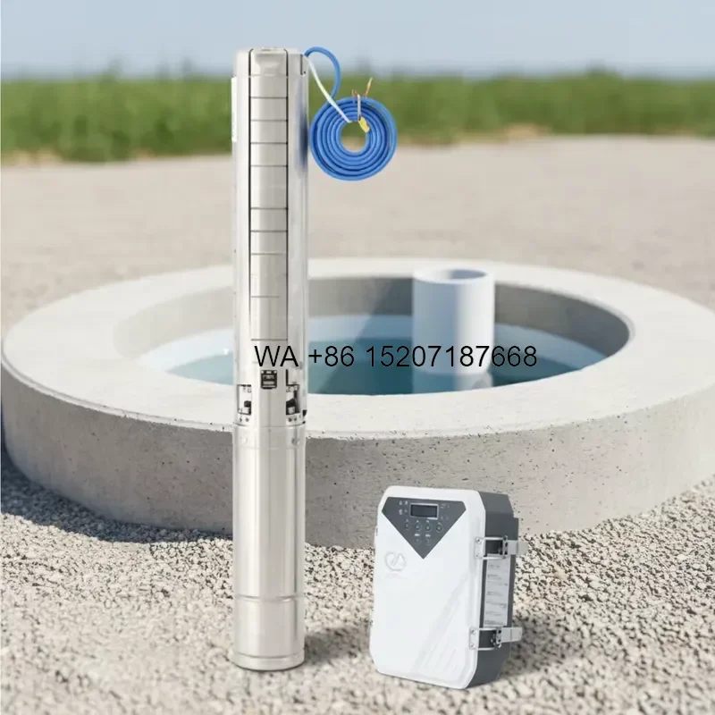 Wmwmnu 4 Inch DC Motor Solar Powered Water Pump Plastic Impeller High Pressure OEM 3 Year Warranty for Livestock Irrigation