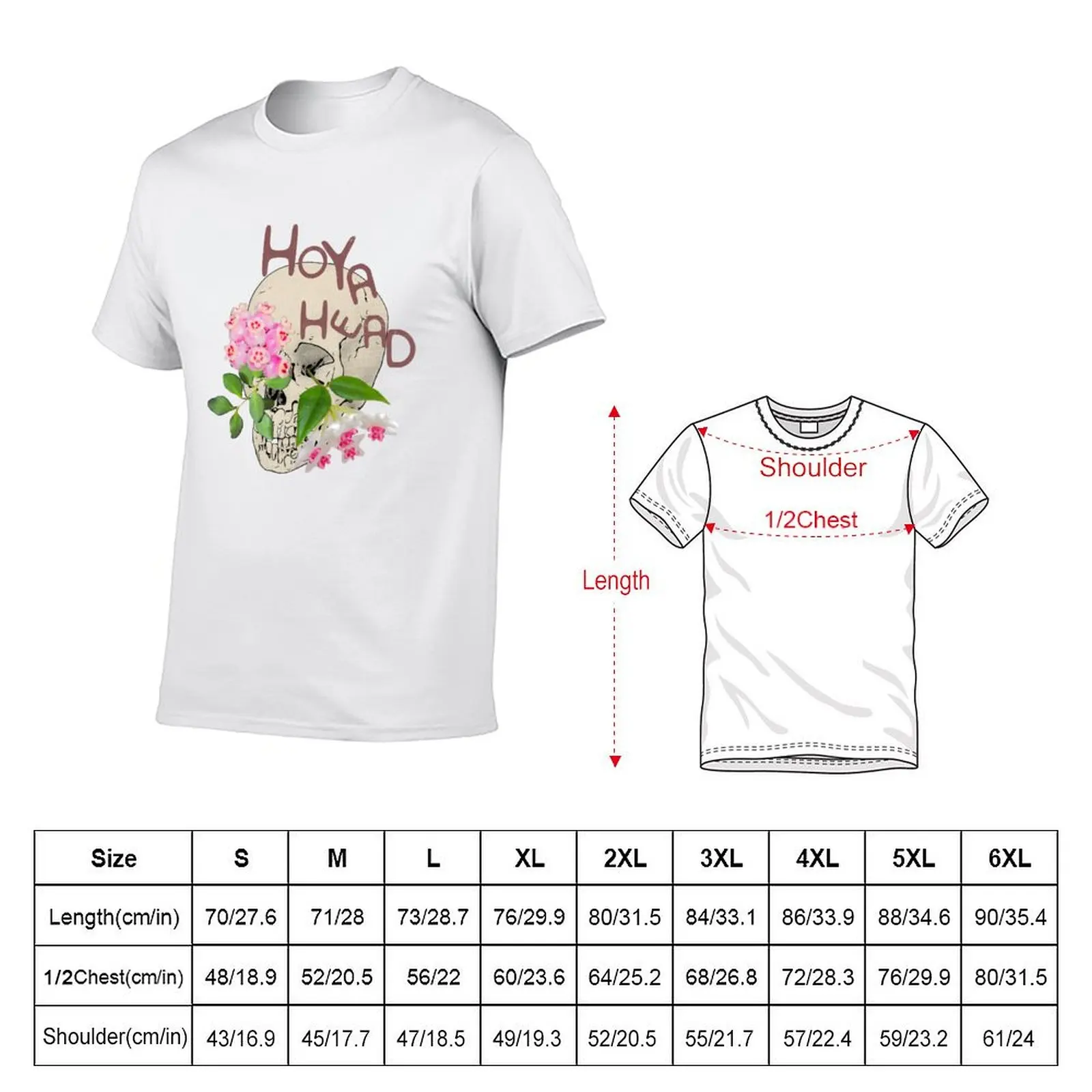 Hoya Head Flower Skull T-Shirt t shirts cotton 100% t shirt man casual T-Shirt