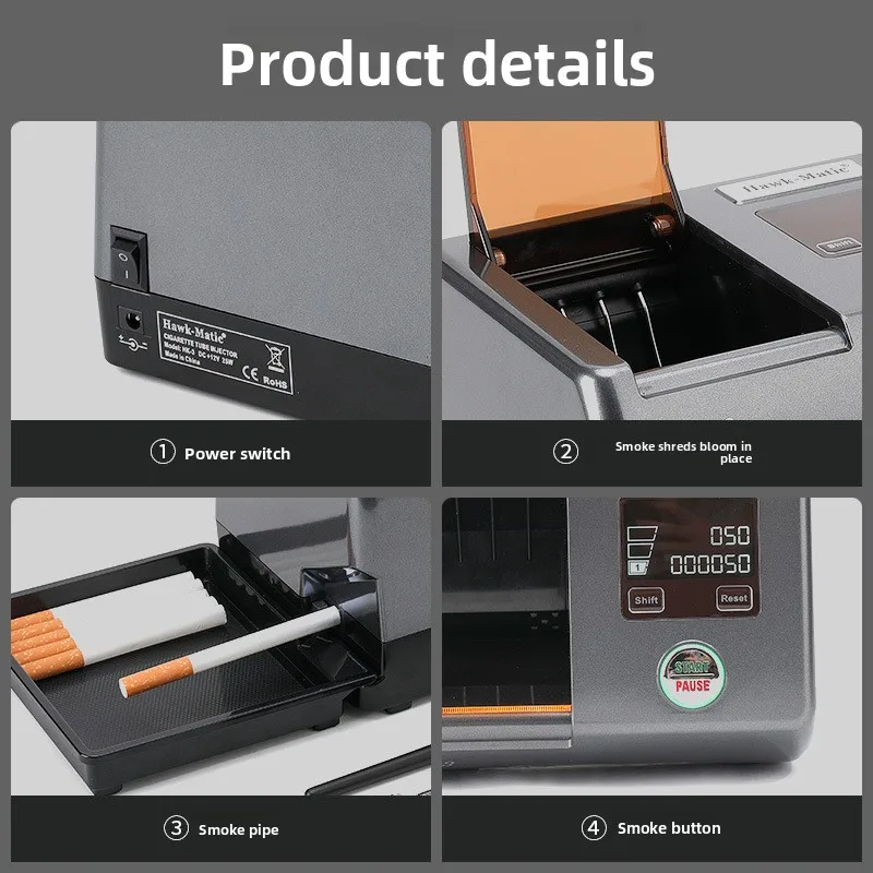 hawk matic cigarette machine HK-3 Electric Automatic Cigarette Machine, Small Portable Household  Electric Grinding Cigarette Machine New