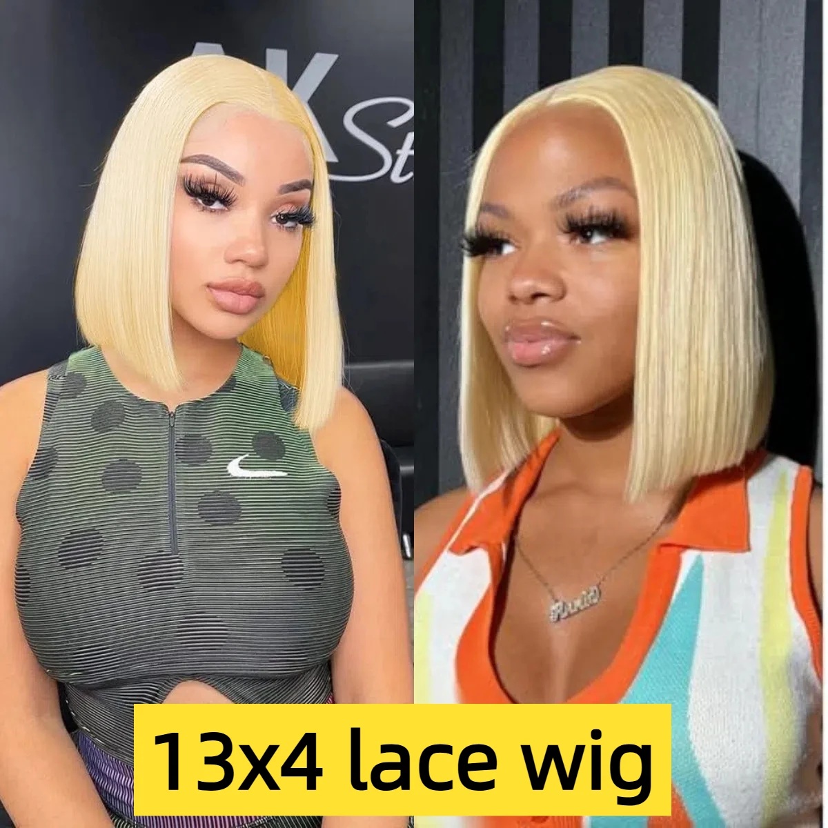 شعر مستعار أشقر شعر الإنسان بوب شعر مستعار شعر الإنسان 13X4 بوب الدانتيل الجبهة الباروكات 180% الكثافة قصيرة مستقيم بوب باروكة من شعر طبيعي مع شعر الطفل