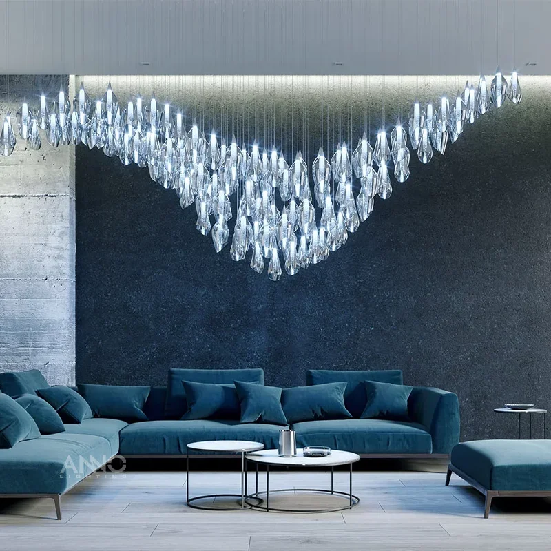 

Original brand newAN·NO Living Room Modern Luxury Crystal Chandelier Glass Chandelier Ceiling Light LED Chandelier