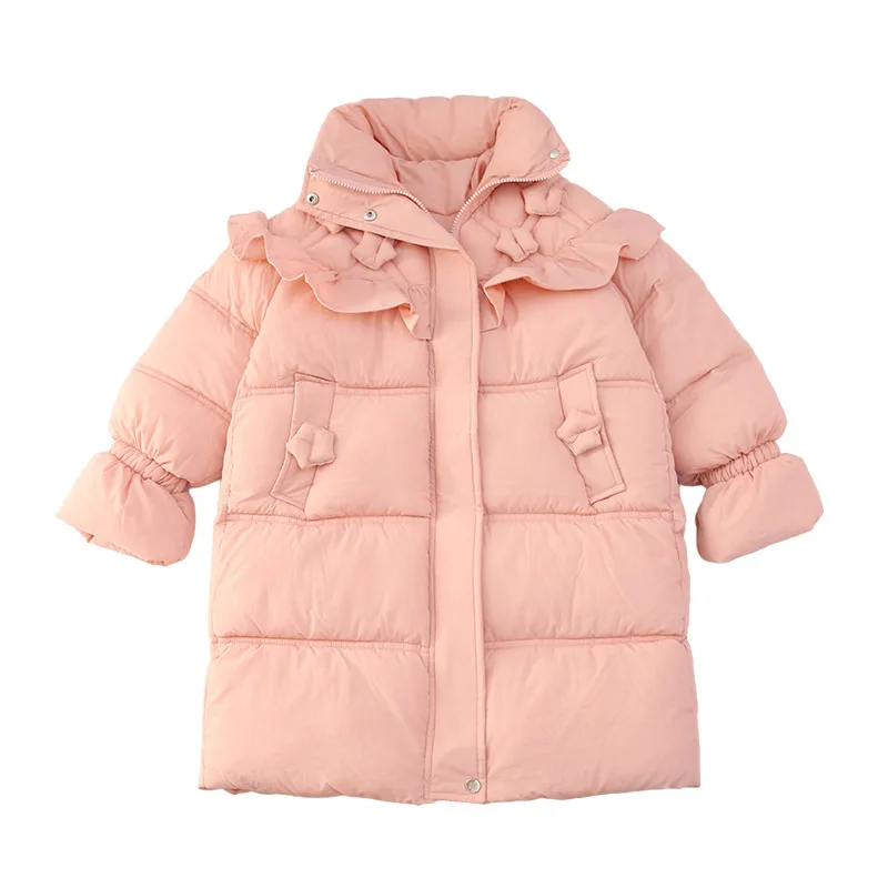 Girls' cotton-padded winter coat 2024 medium long coat large children's cotton-padded coat