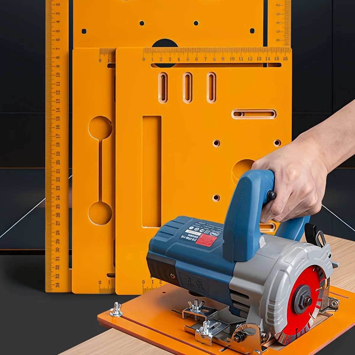 

1 шт., станок для резки направляющих электрической пилы, станок для резки без перфорации, нижняя пластина направляющей