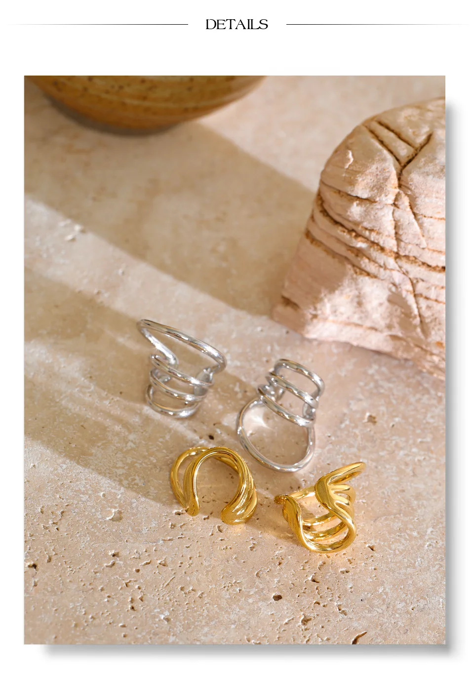 Yhpup 1 Stück Edelstahl-Ohrklemme für Frauen, Personalisierter Glänzender Metall-Ohrschmuck, Minimalistischer Attraktiver Ohrknochen-Schmuck – Detail 7