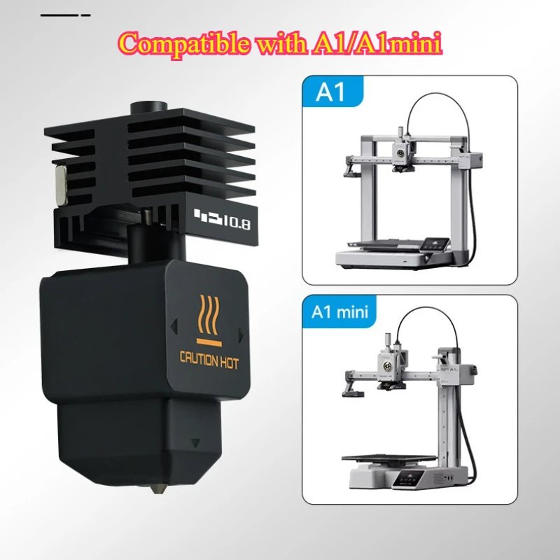 لمجموعة Bambu Lab H2D/A1/A1 Mini Hotend - فوهة فولاذية صلبة CHT عالية التدفق 0.4/0.6/0.8 مم ترقية جميع المعادن للطباعة السريعة